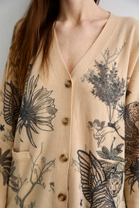 Cardigan Toile de Jouy Beige
