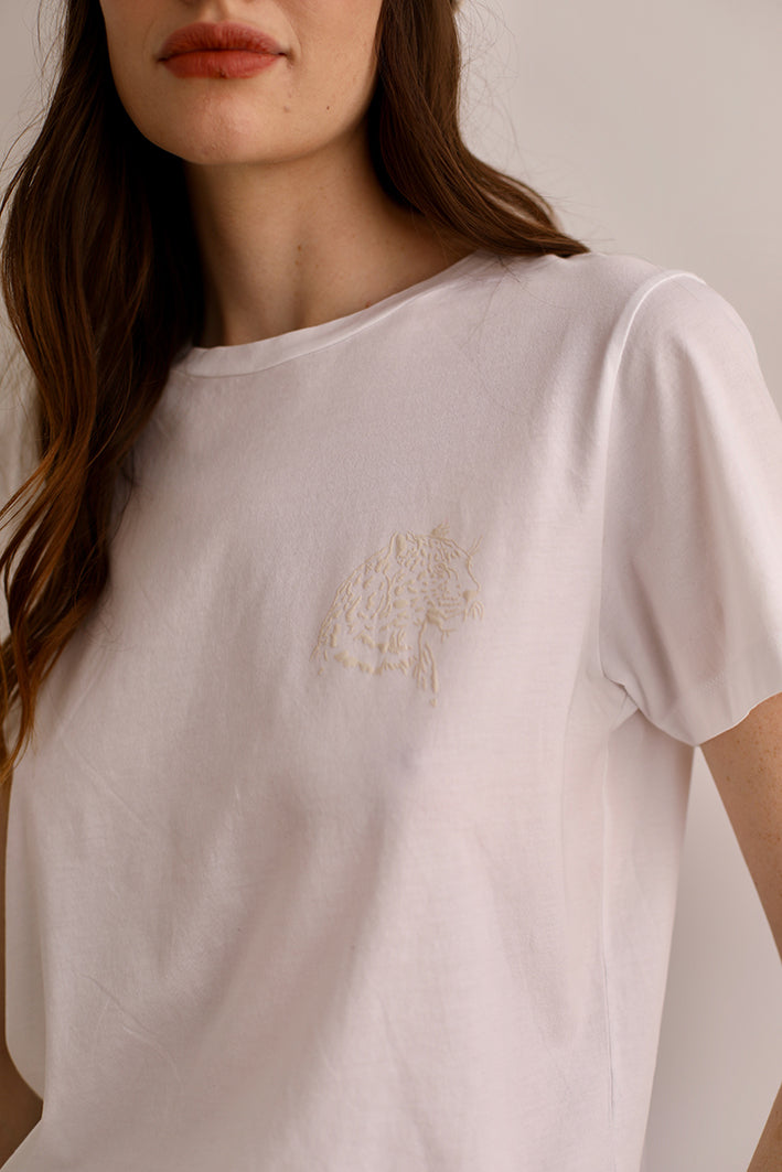 T-Shirt Cheetah White