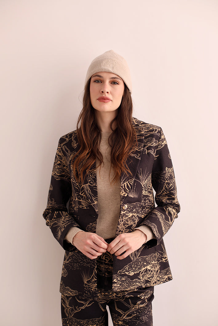 Wool Blazer Safari Black