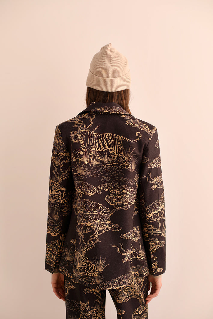 Wool Blazer Safari Black