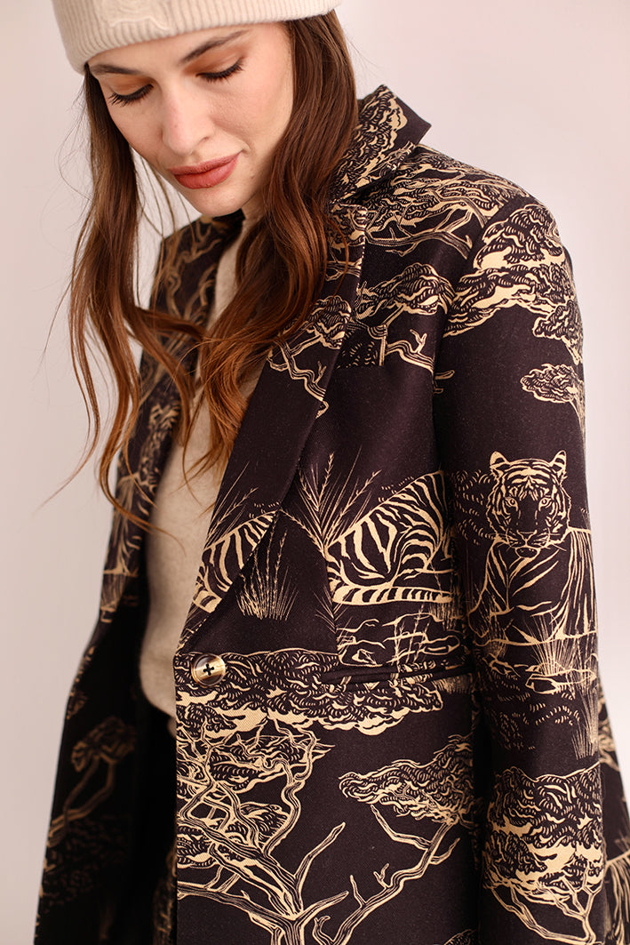 Wool Blazer Safari Black
