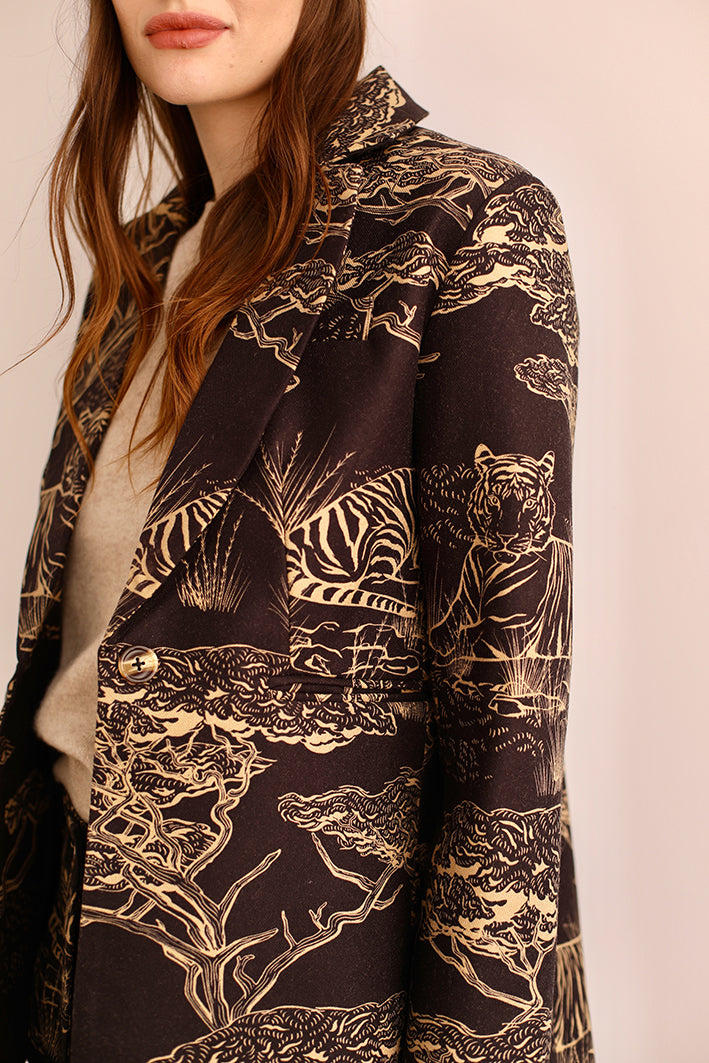 Wool Blazer Safari Black