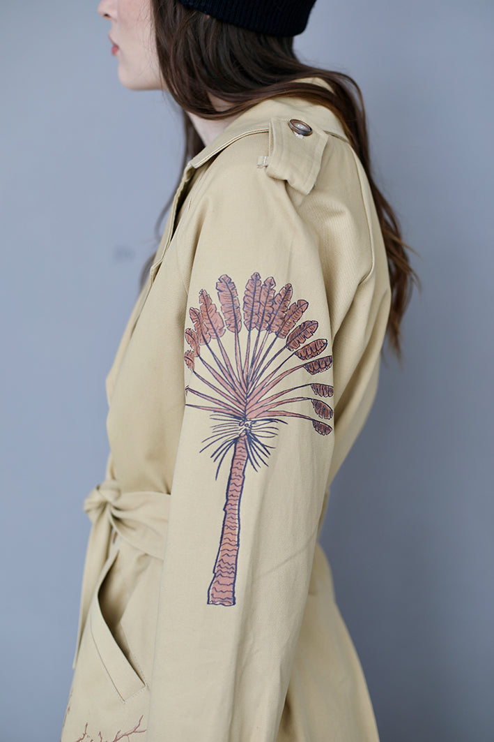 Trench Toile de Jouy Beige