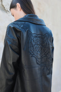Oversize Jacket Leather Black