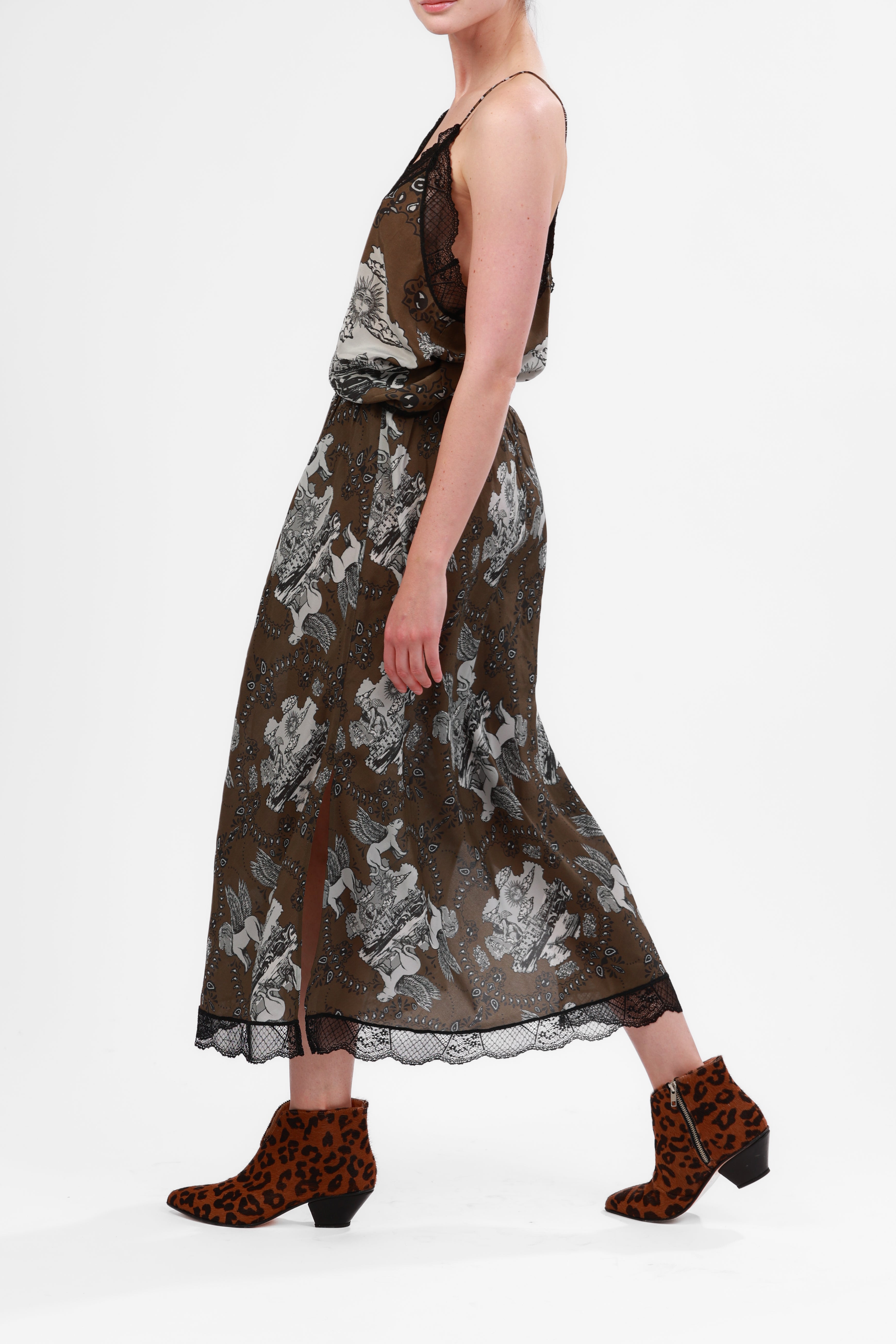 Silk Skirt Italian Coast Green