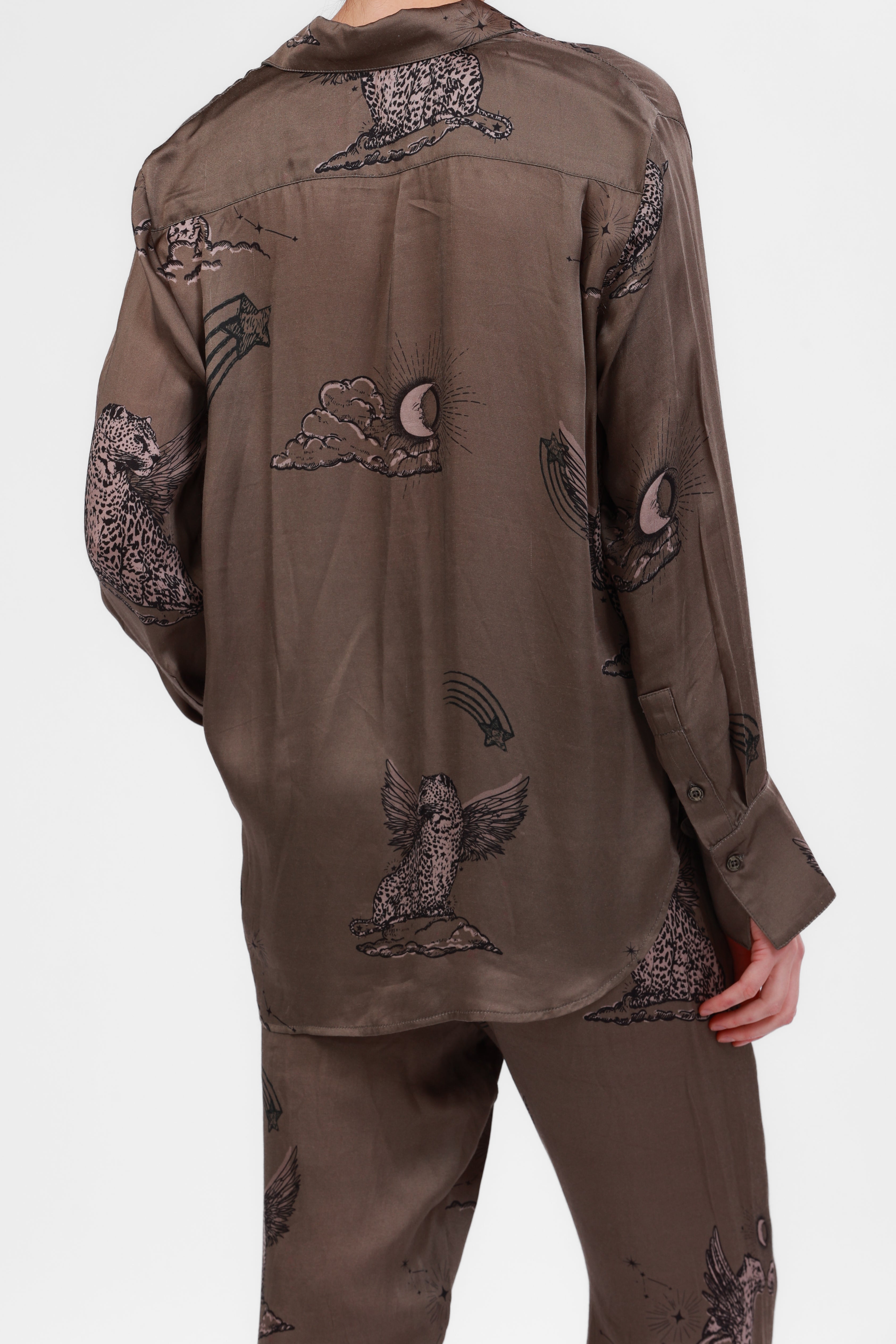 Silk Shirt Astrology Green
