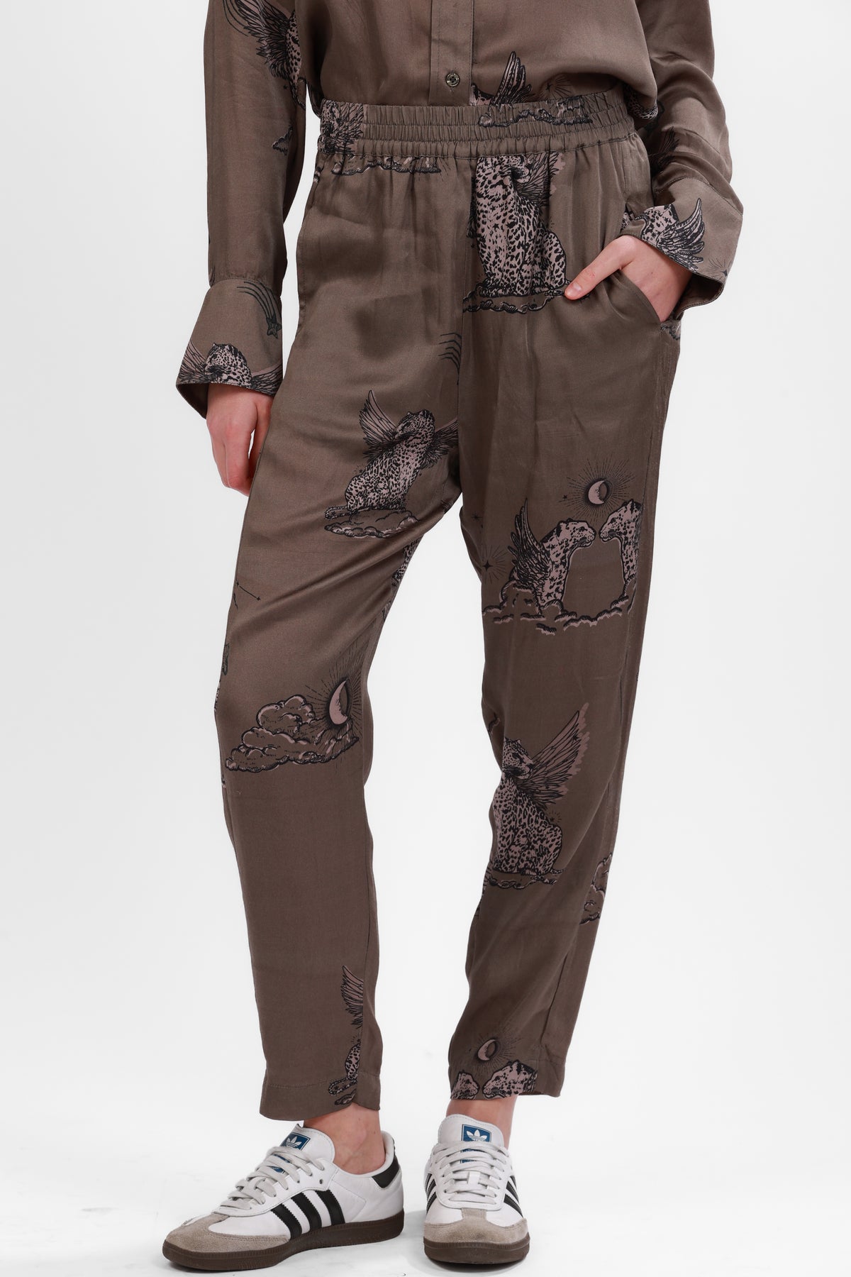 Silk Pant Astrology Green | lassurenas
