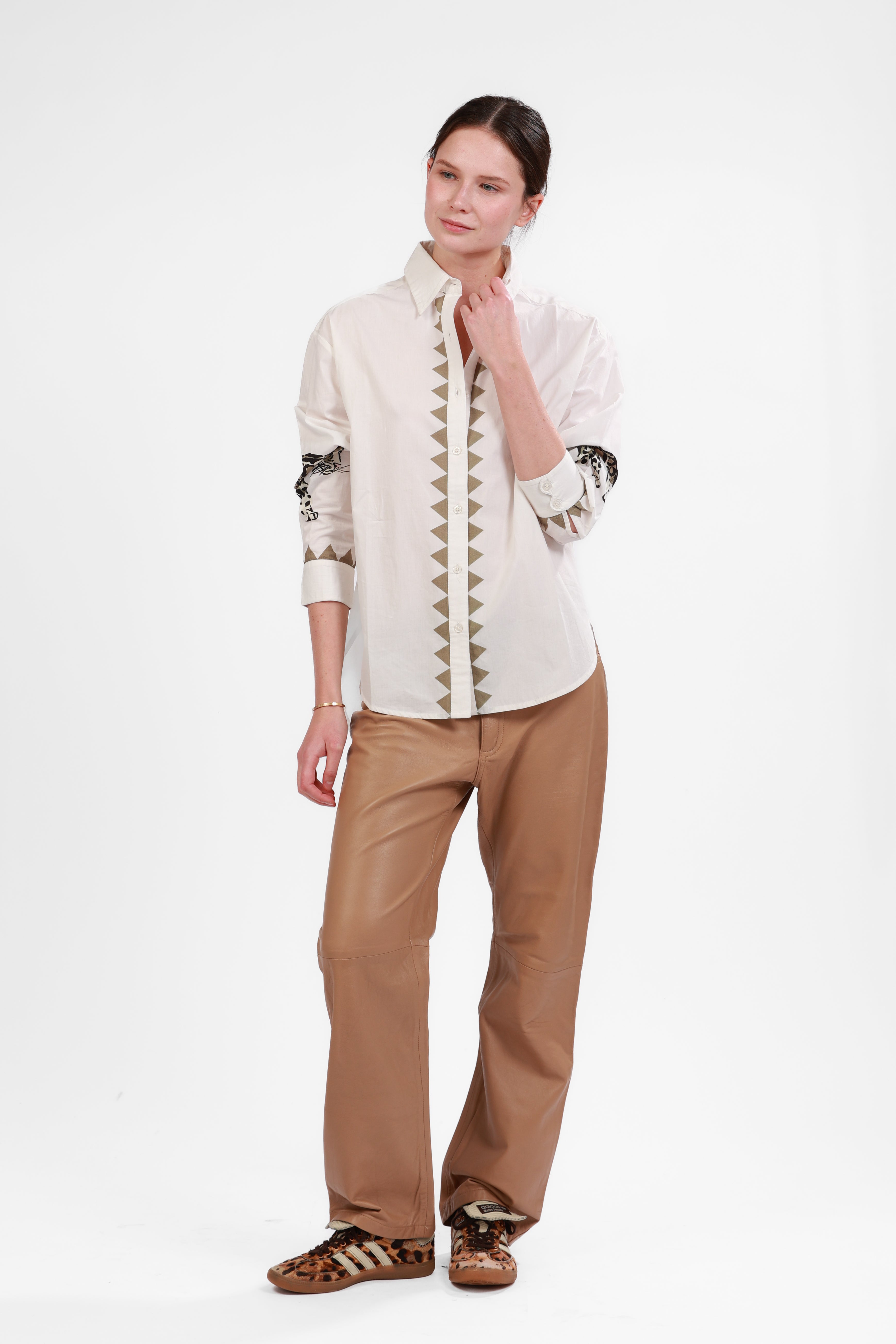 Poplin Shirt Snow Leopard White