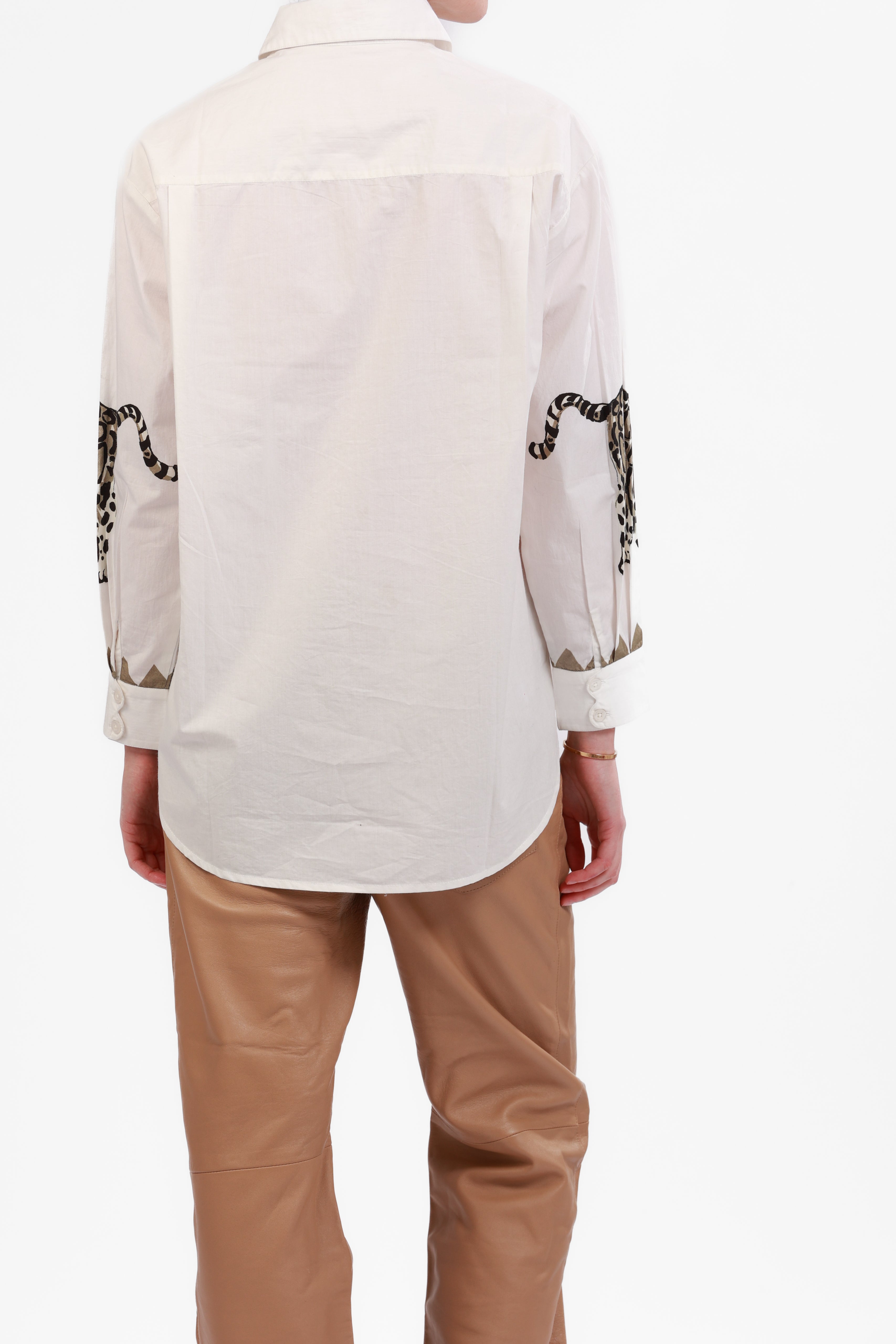 Poplin Shirt Snow Leopard White