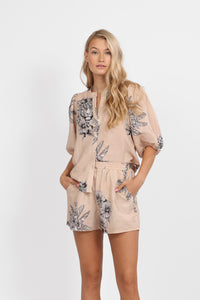Balloon Shirt Tiger Bloom Beige