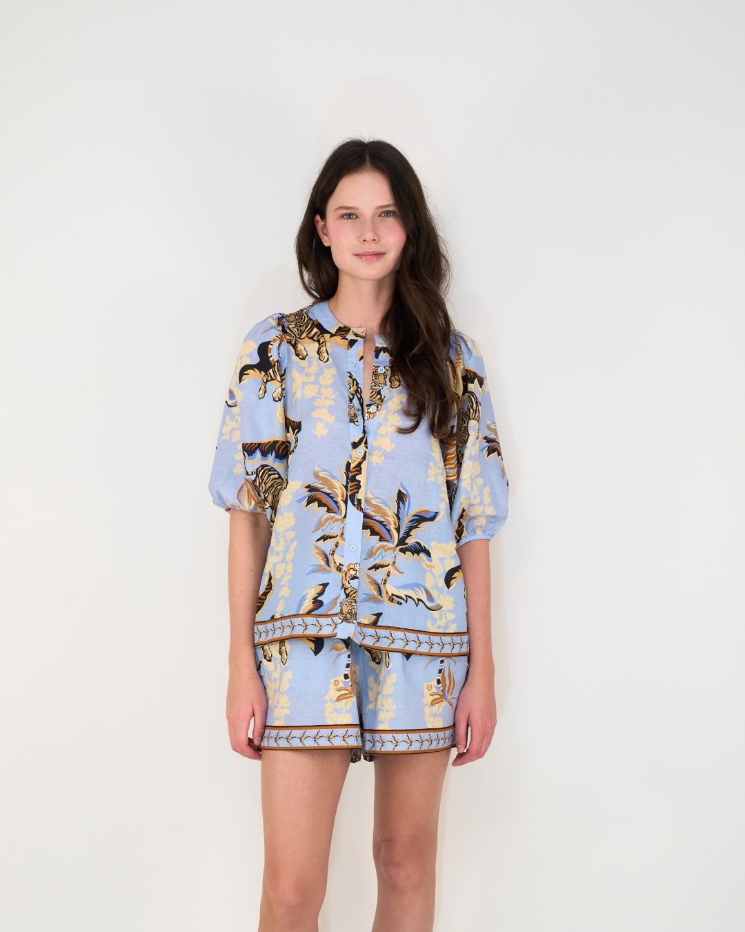 Balloon Shirt Bali Tiger Light Blue