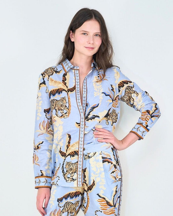 Shirt Bali Tiger Light Blue