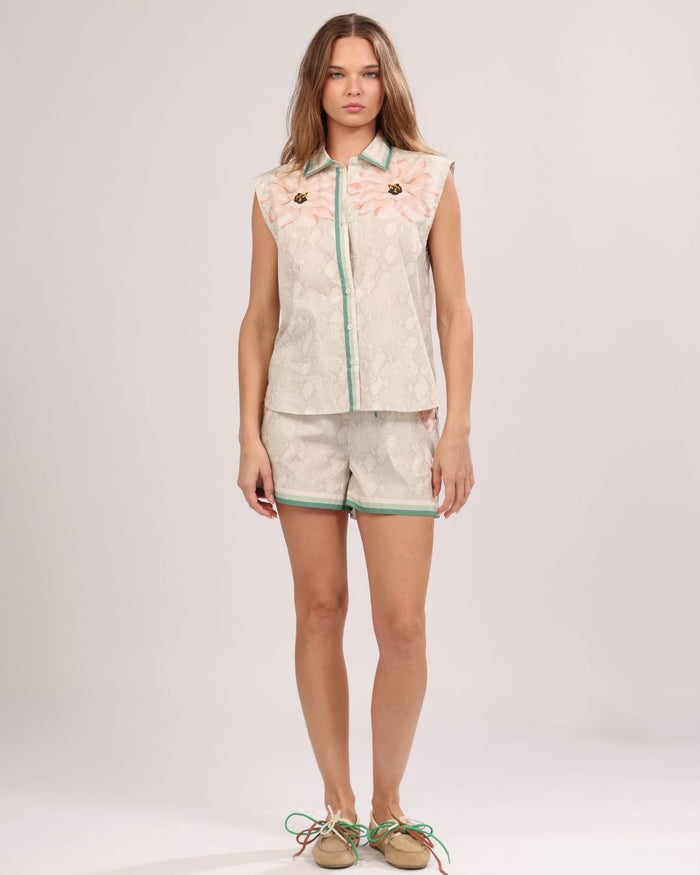 Poplin Shirt Skin Flower