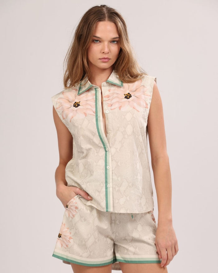 Poplin Shirt Skin Flower