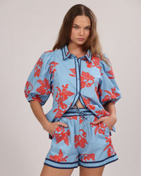 Poplin Short Fragola Light Blue
