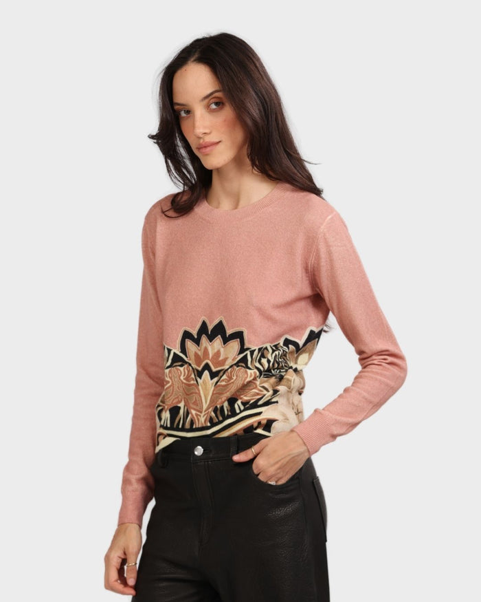 Sweater Cashmere Lotus Tiger Pink