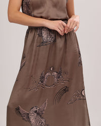 Silk Skirt Astrology Green