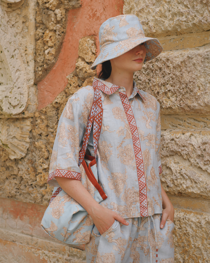 Short Sleeve Shirt Africa Light Blue