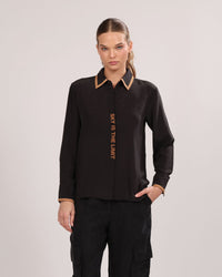 Silk Shirt Astrology Black