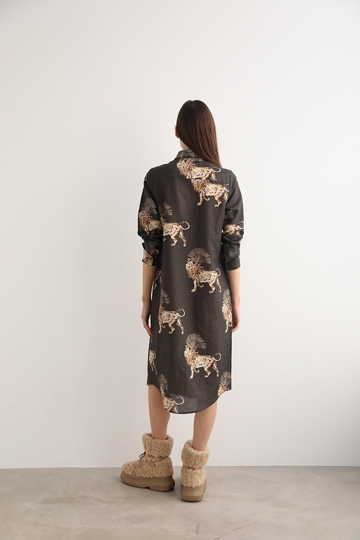 Tunic Lion Palms Grey