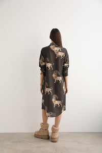 Tunic Lion Palms Grey