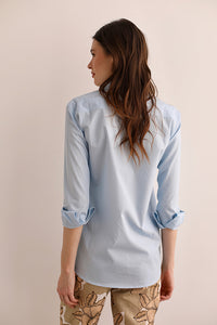 Shirt Cheetah Light Blue Poplin