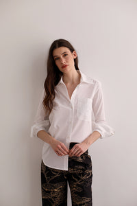 Shirt Cheetah White Poplin