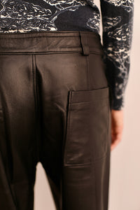 Leather Pant Cheetah Black