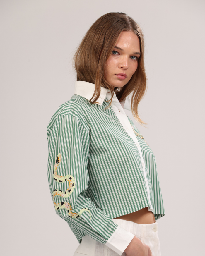 Poplin Shirt Snake Stripes