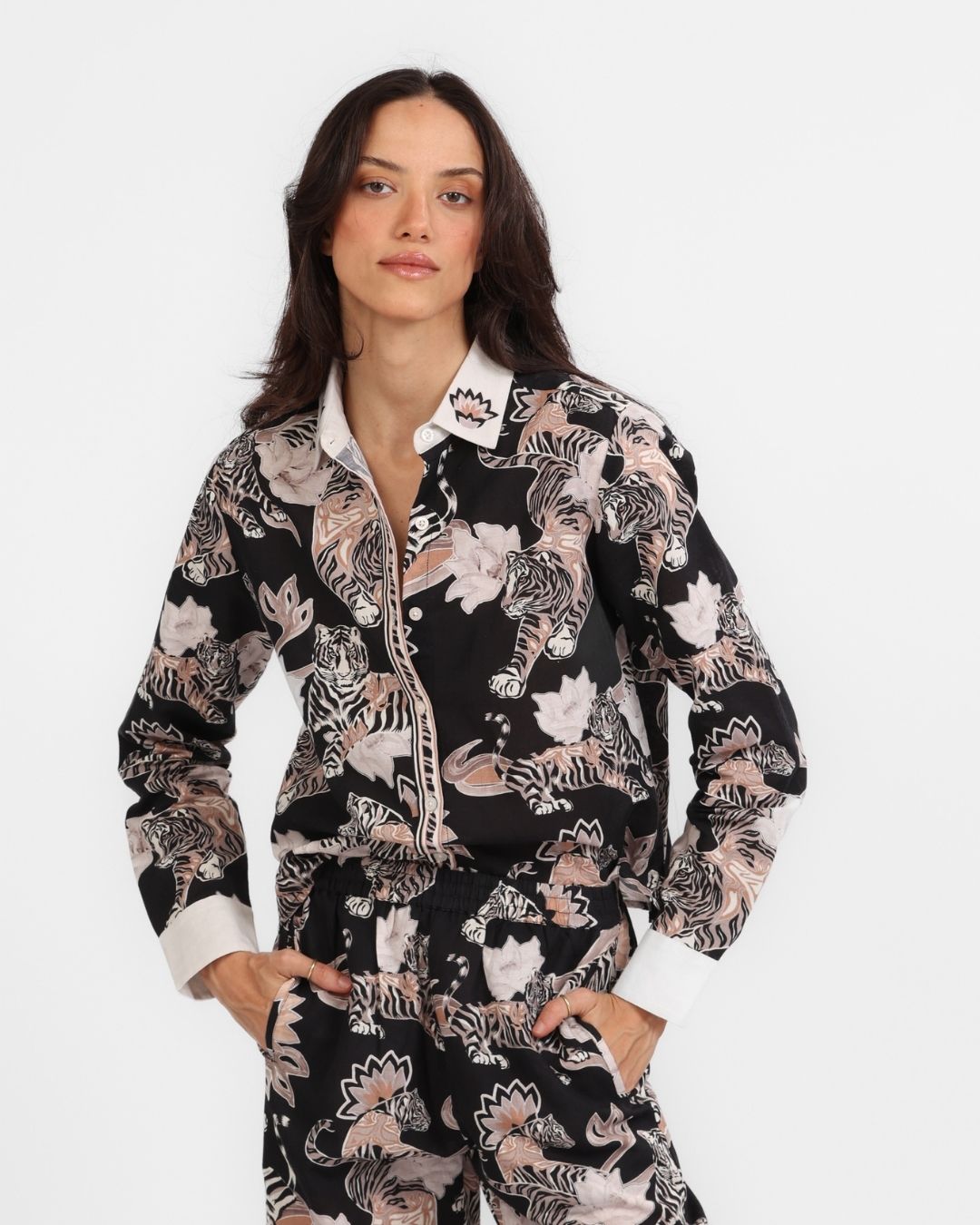 Shirt Lotus Tiger Black