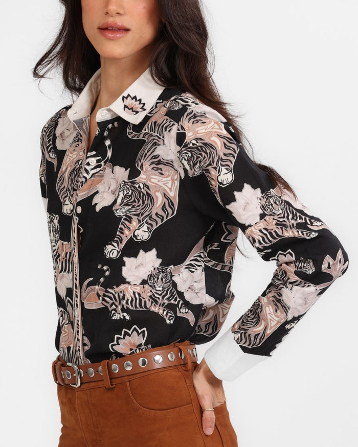 Shirt Lotus Tiger Black