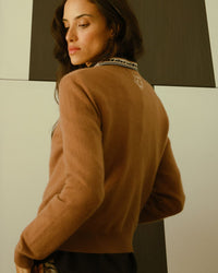 Sweater Cashmere Logo Brown