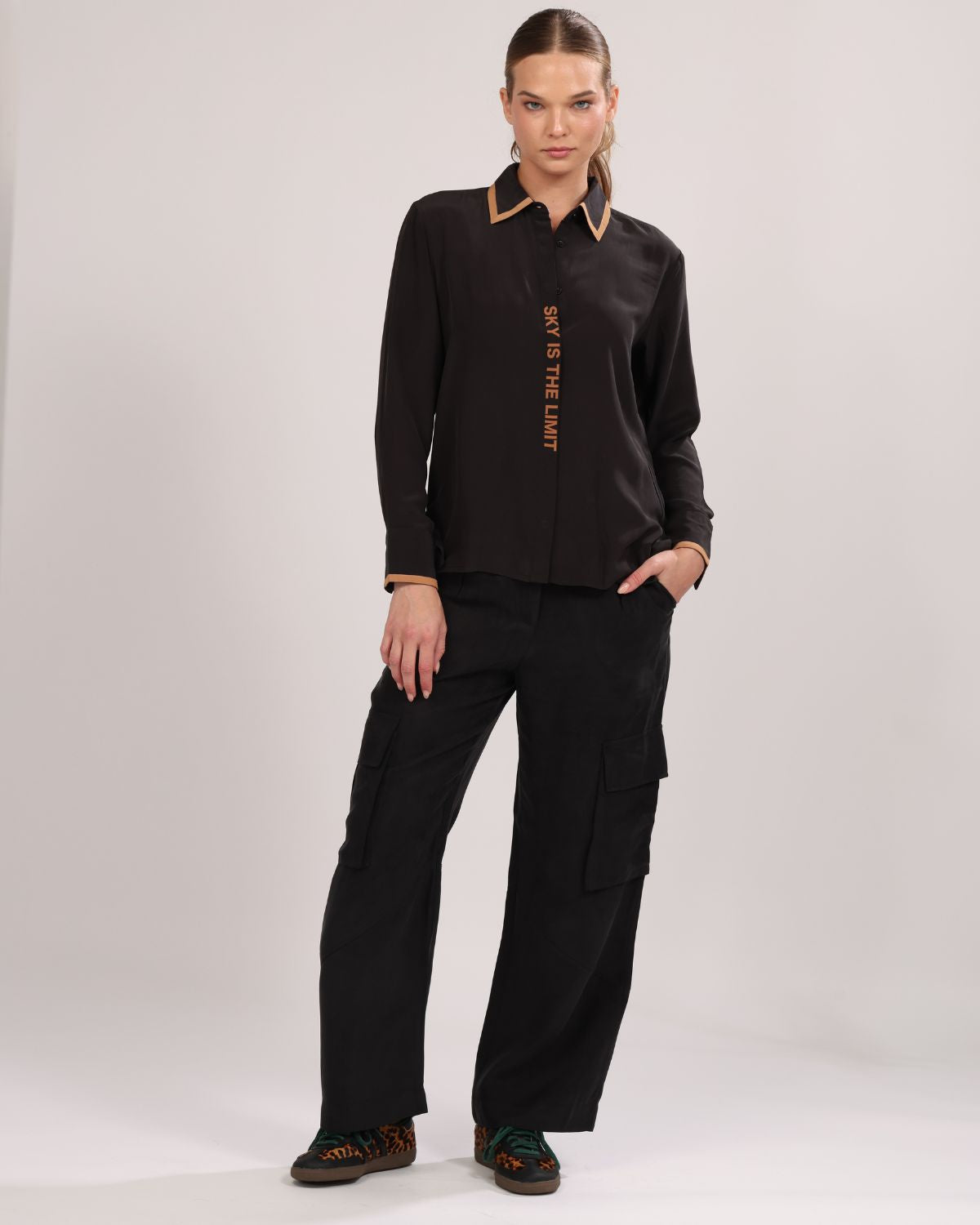 Silk Shirt Astrology Black