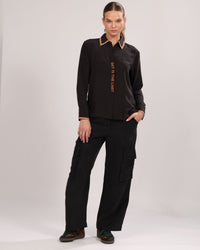 Silk Shirt Astrology Black
