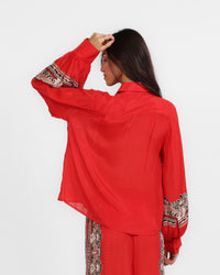 Silk Shirt Lotus Tiger Red