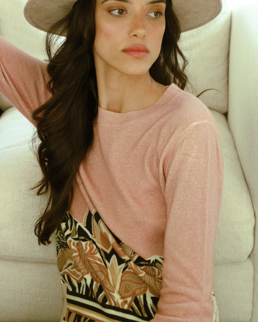 Sweater Cashmere Lotus Tiger Pink