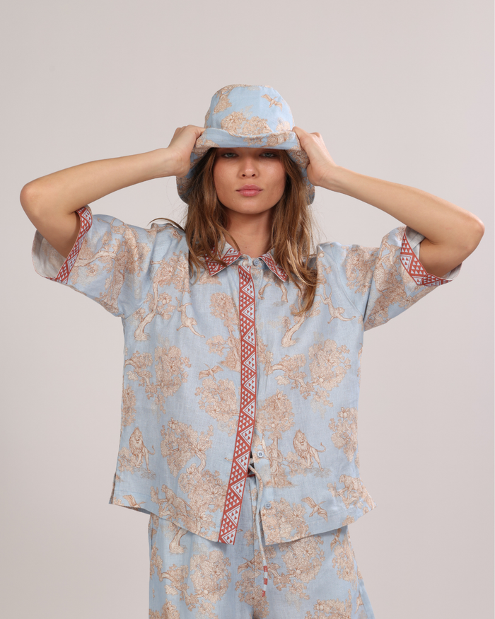 Short Sleeve Shirt Africa Light Blue