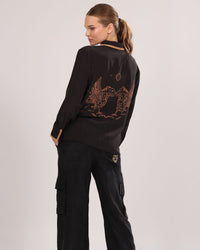 Silk Shirt Astrology Black