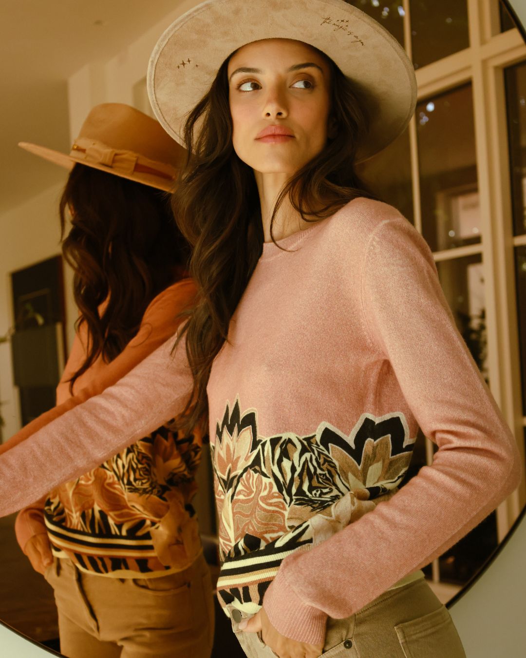 Sweater Cashmere Lotus Tiger Pink