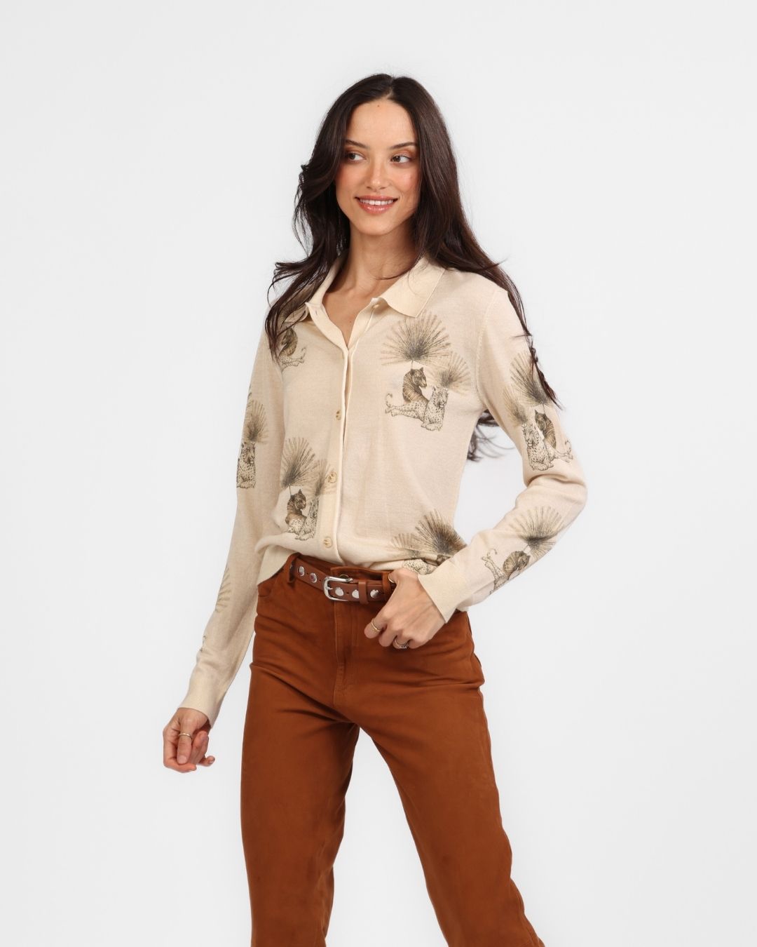 Cardigan Cleo Panther Ecru