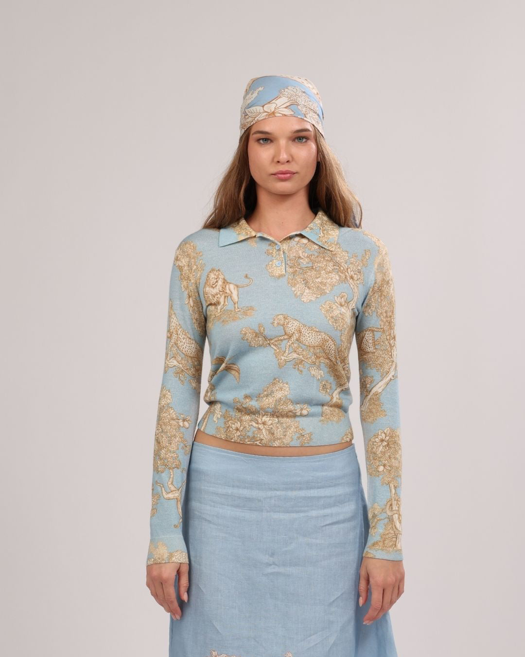Sweater Cashmere Africa Light Blue