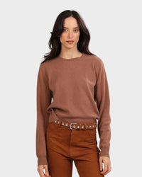 Sweater Cashmere Logo Brown