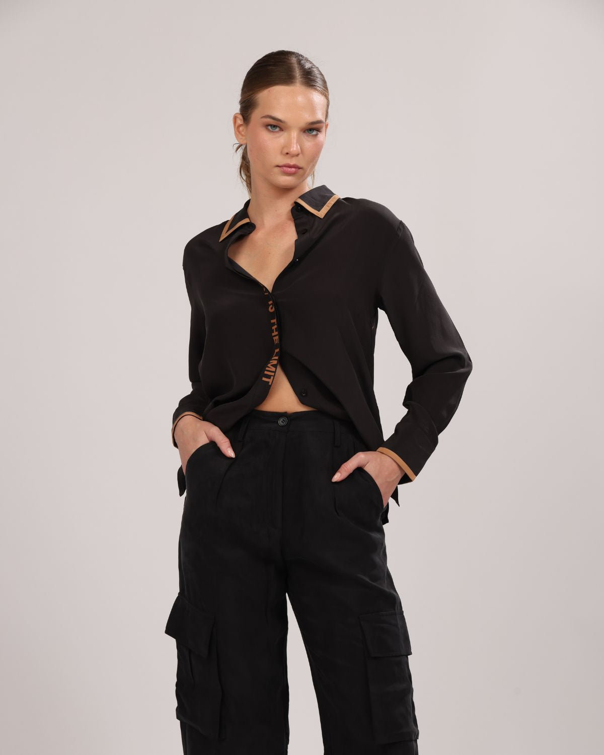 Silk Shirt Astrology Black