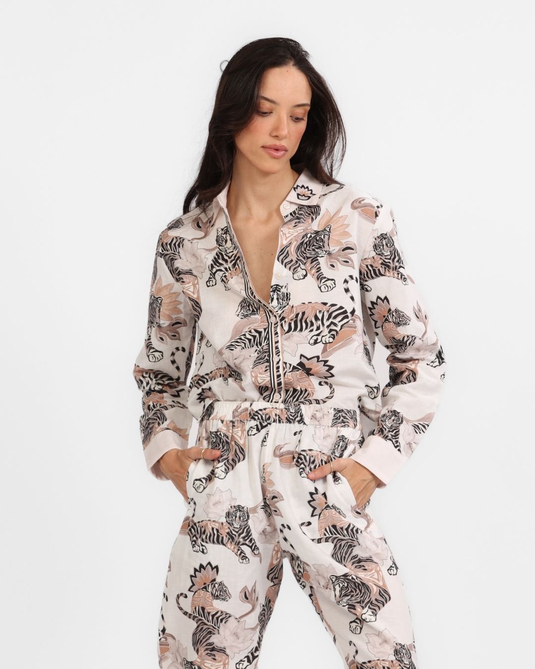 Shirt Lotus Tiger Ecru