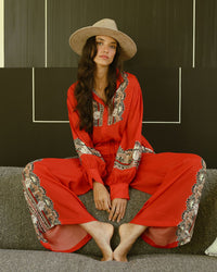 Silk Shirt Lotus Tiger Red