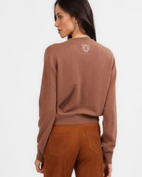 Sweater Cashmere Logo Brown