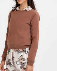 Sweater Cashmere Logo Brown