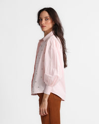 Poplin Shirt Studs Pink