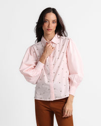 Poplin Shirt Studs Pink