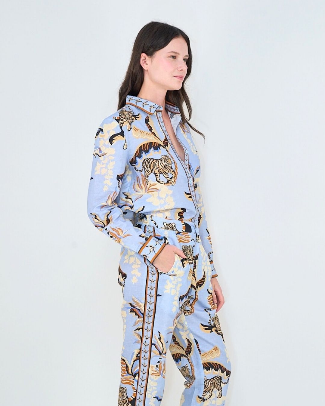 Shirt Bali Tiger Light Blue